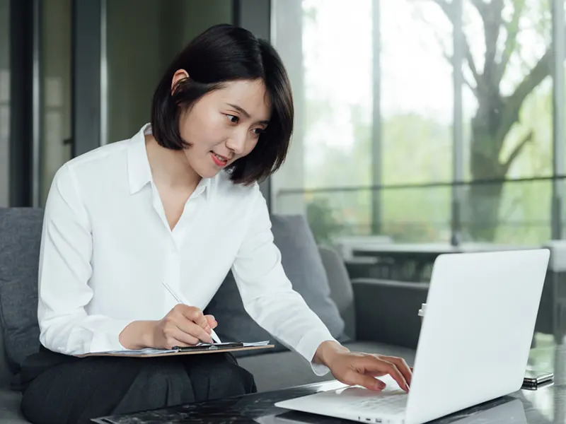 student on a laptop