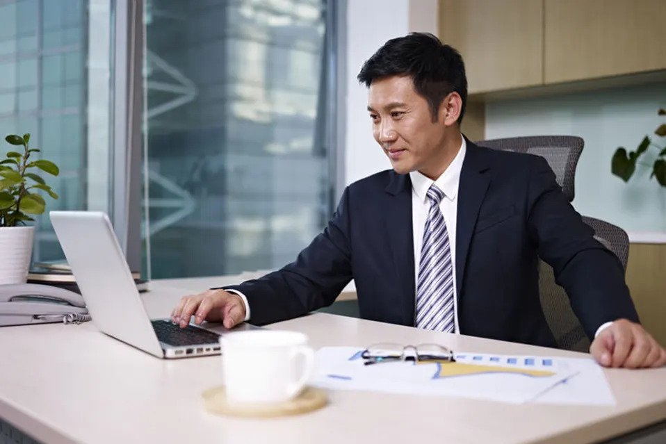 student on a laptop